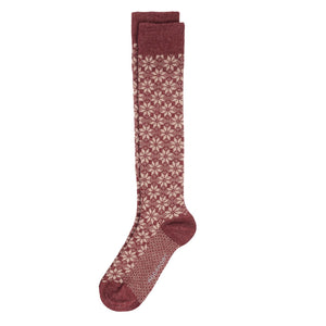 Rockport Men SOCKS WOOL BLEND FAIR ISLE KNEE  FITS 6-11 RED