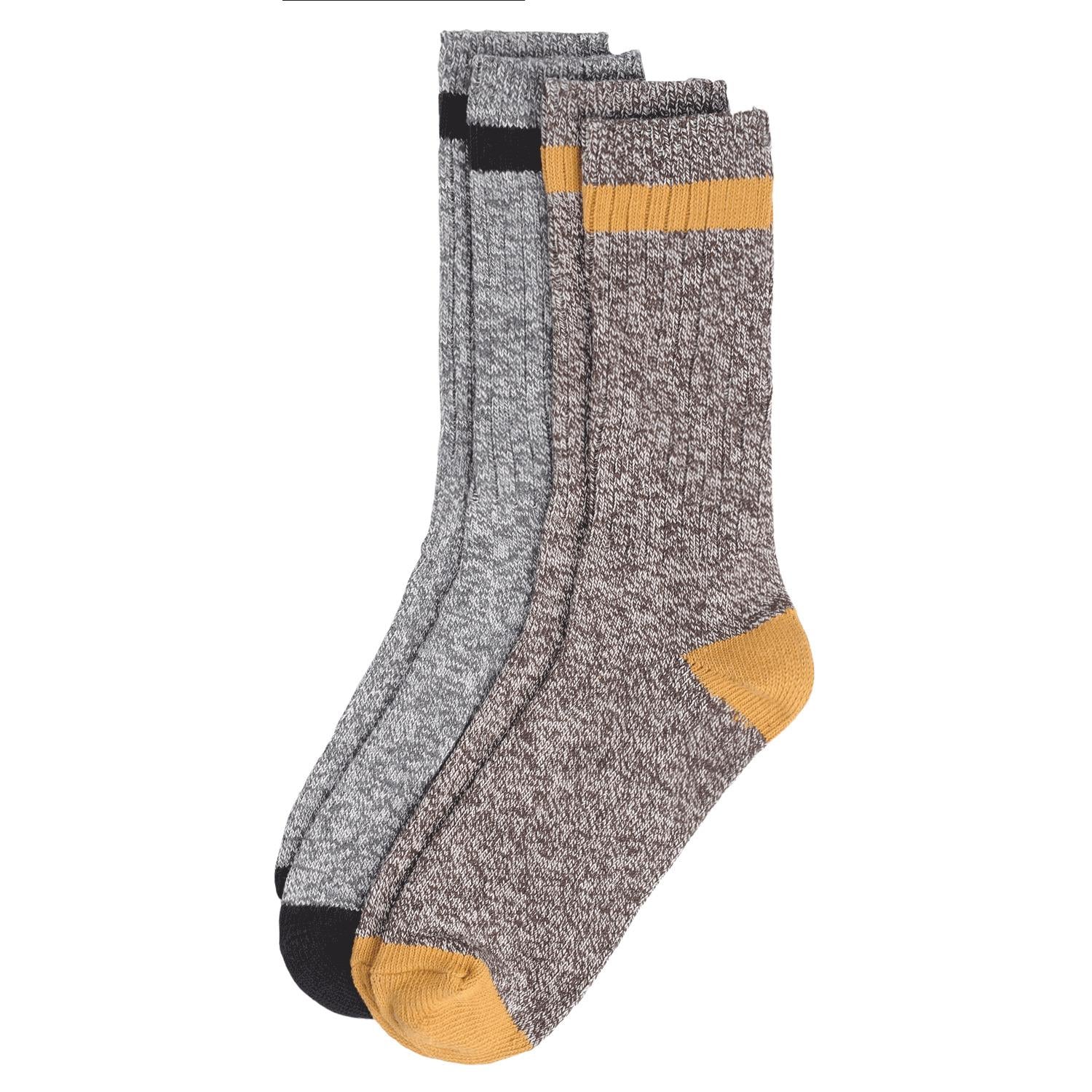 Rockport Men SOCKS MARLED CREW WITH TIPPING FITS 9-11 ASST