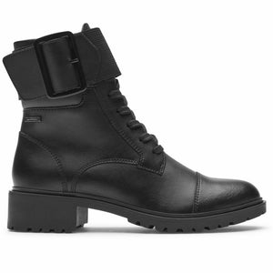 Rockport RYLEIGH BOTTINES À LACETS POUR FEMMES NOIRES LTHR WP