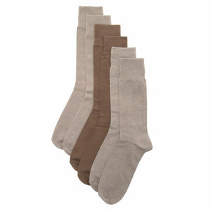 Rockport Men SOCKS 3P BASIC COTTON VALUE FITS 9-11 VCN GRY BRN