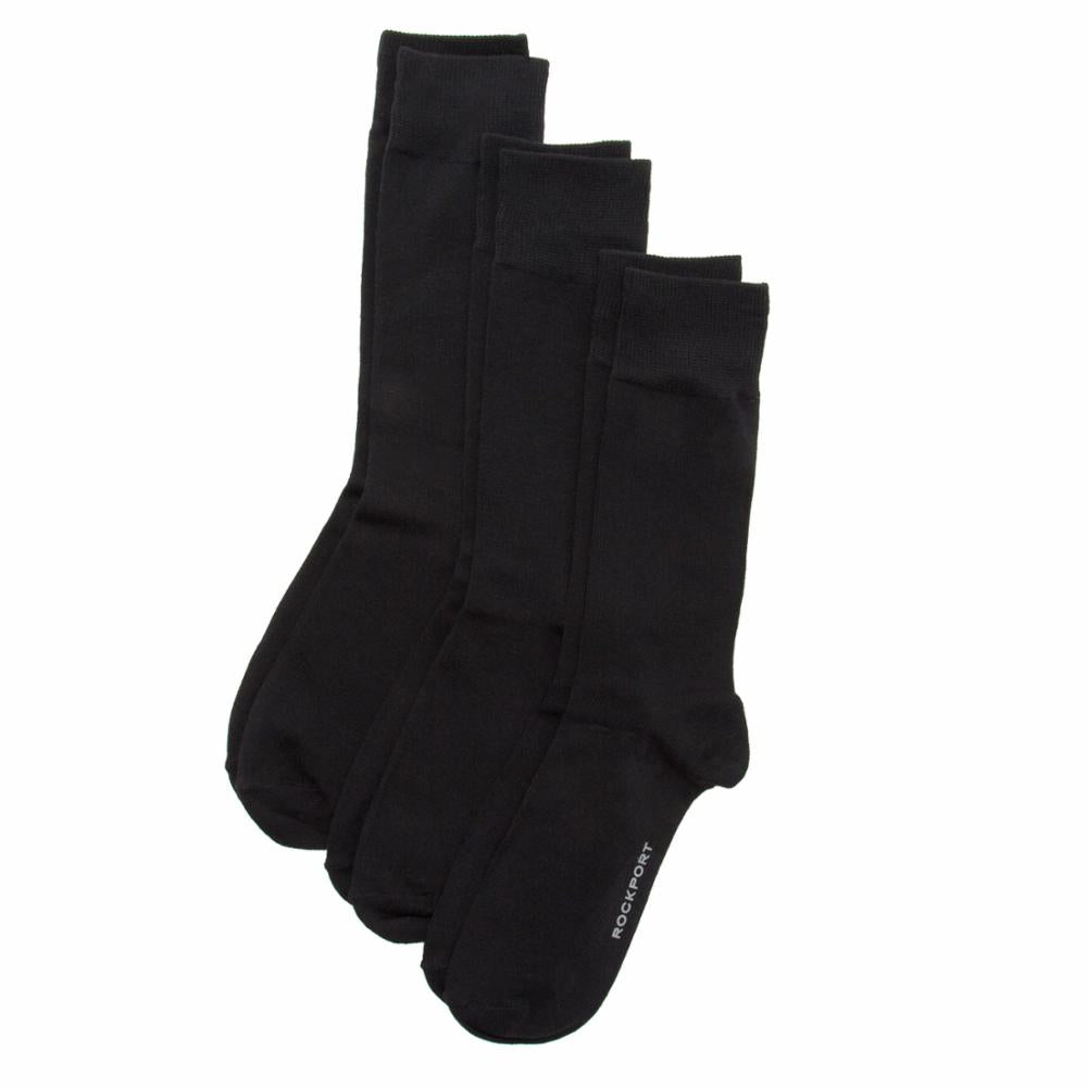 Rockport Men SOCKS 3P BASIC COTTON VALUE FITS 9-11 BLK